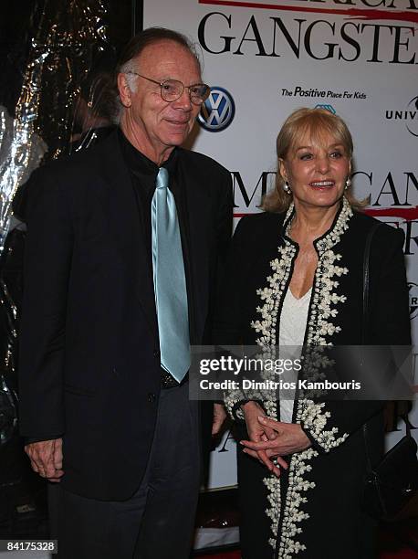 Barbara Walters and guest arrive at the "American Gangster" New York City Premiere at The Apollo Theater on October 19, 2007 in New York City