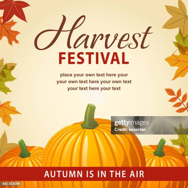 harvest festival with pumpkins - big mac pumpkin stock illustrations