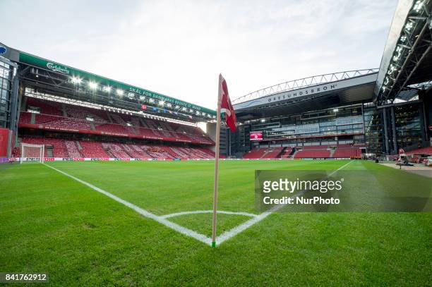 General view of Telia Parken during the FIFA World Cup 2018 Qualifying Round between Denmark and Poland at Telia Parken Stadium in Copenhagen,...