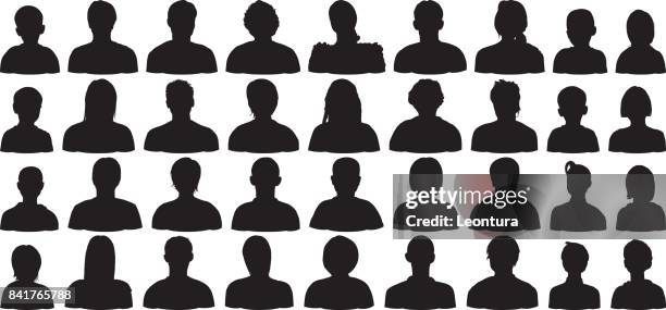 hochdetaillierte köpfe - männlicher teenager stock-grafiken, -clipart, -cartoons und -symbole
