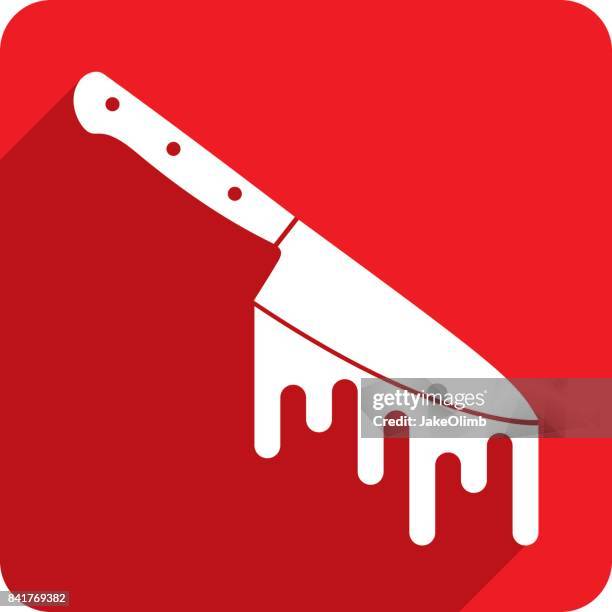 bloody knife icon silhouette - stab stock illustrations