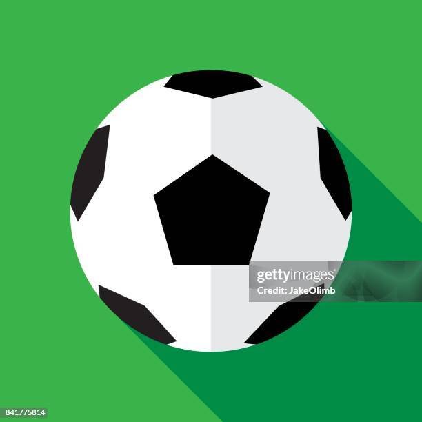 illustrazioni stock, clip art, cartoni animati e icone di tendenza di icona calcio piatto - soccer ball