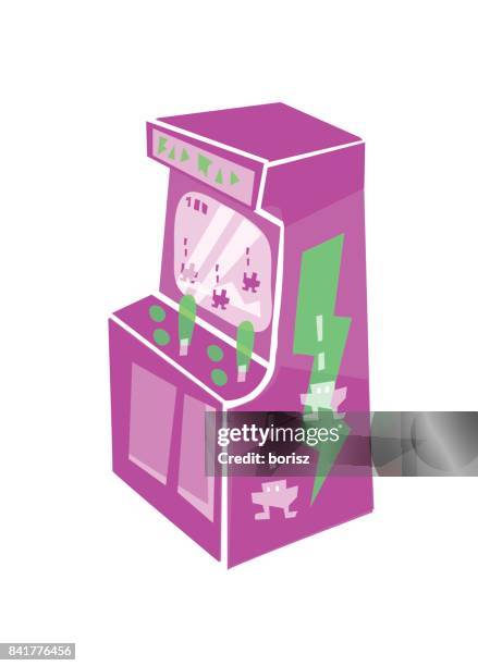 retro arcade - arcade-cabinet-vector stock illustrations