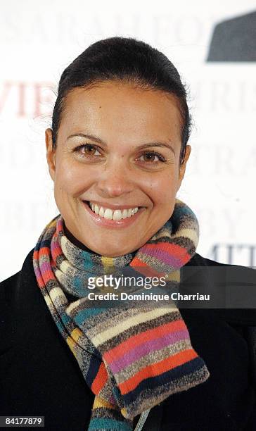 French TV personality Isabelle Giordano attends the Paris Photocall of "Seven Pounds" at the Gaumont Champs-Elysees on January 5, 2009 in Paris,...