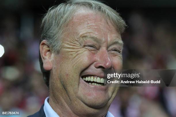 Aage Hareide the manager of Denmark before the FIFA 2018 World Cup Qualifier between Denmark and Poland at Parken Stadion on September 1, 2017 in...