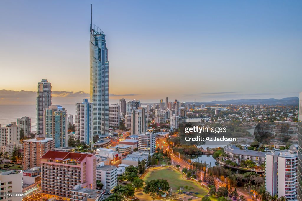 Gold Coast skyline at twilight