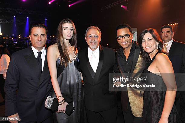Actors Andy Garcia, Dominik Garcia-Lorid, musicians Emilio Estefan, Jon Secada and Maritere Vilar attend the 9th Annual Latin GRAMMY Awards Person Of...