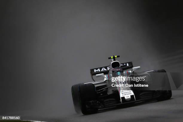 Lance Stroll of Canada driving the Williams Martini Racing Williams FW40 Mercedes on track during final practice for the Formula One Grand Prix of...