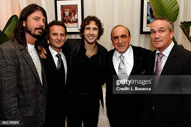 Musician Dave Grohl, COO of BMG Label Group Charles Goldstuck, singer Josh Groban, President and CEO of BMG US Clive Davis, and Barry Weiss,...