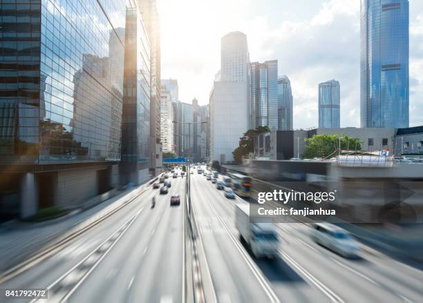 cityscape of hong kong - hong kong transport stock pictures, royalty-free photos & images