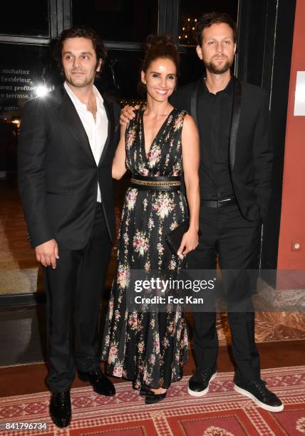 Pio Marmai, Leonor Varela and Pierre Rochefort attend the Opening ceremony Dinner of the 43rd Deauville American Film Festival at Casino on September...