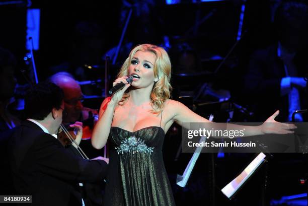 Katherine Jenkins peforms at the Royal Albert Hall on December 9, 2008 in London, England.