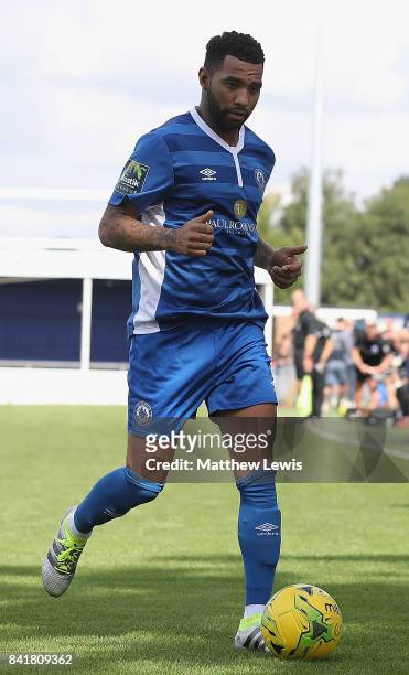 Jermaine Pennant of Billericay Town in action during The Emirates FA Cup Qualifying First Round match between Billericay Town and Didcot Town on...
