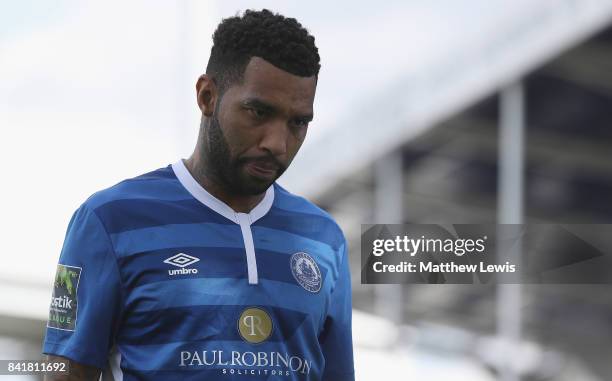 Jermaine Pennant of Billericay Town in action during The Emirates FA Cup Qualifying First Round match between Billericay Town and Didcot Town on...