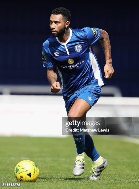 Jermaine Pennant of Billericay Town in action during The Emirates FA Cup Qualifying First Round match between Billericay Town and Didcot Town on...