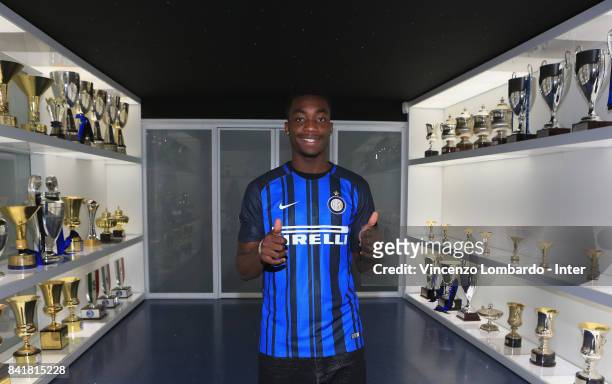 Internazionale New Signing Yann Karamoh visists club's headquarters on August 31, 2017 in Milan, Italy.