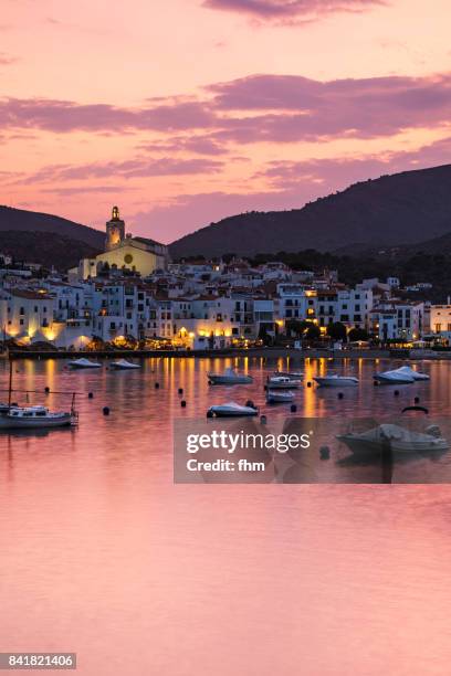 cadaqués (catalonia/ spain) - panorama at sunset - cadaques stock pictures, royalty-free photos & images