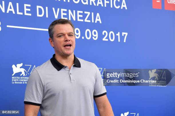 Matt Damon attends the 'Suburbicon' photocall during the 74th Venice Film Festival on September 2, 2017 in Venice, Italy.