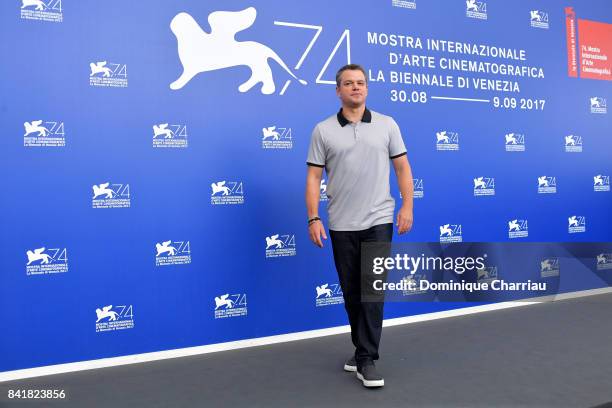 Matt Damon attends the 'Suburbicon' photocall during the 74th Venice Film Festival on September 2, 2017 in Venice, Italy.