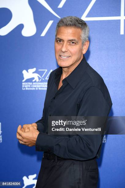 George Clooney attends the 'Suburbicon' photocall during the 74th Venice Film Festival on September 2, 2017 in Venice, Italy.