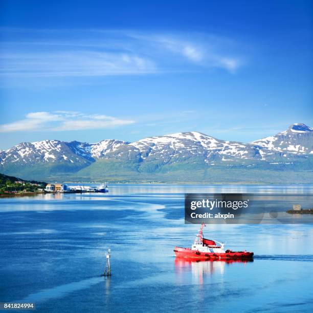 tromsøysundet strait, norway - ice breaker stock pictures, royalty-free photos & images