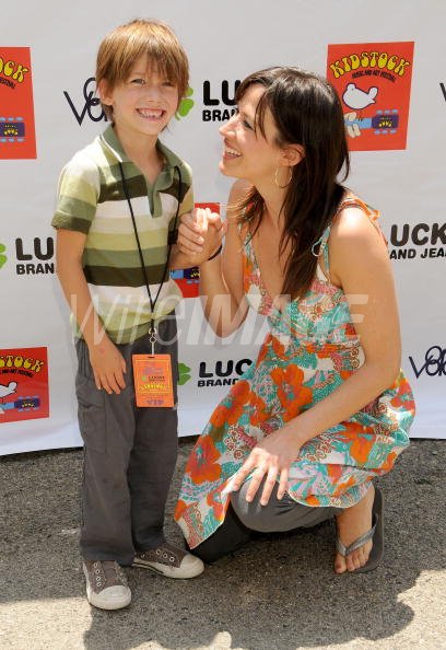 Actress Brooke Langton and son...