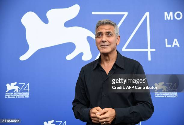Actor and director George Clooney attends the photocall of the movie "Suburbicon" presented out of competition at the 74th Venice Film Festival on...