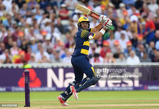 Jacques Rudolph of Glamorgan in action during the NatWest T20 Blast Semi-Final match between Birmingham Bears and Glamorgan at Edgbaston on September...