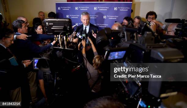 Bruno Le Maire, Minister for the Economy and Finance of France attends the Ambrosetti International Economic Forum on September 2, 2017 in Cernobbio,...