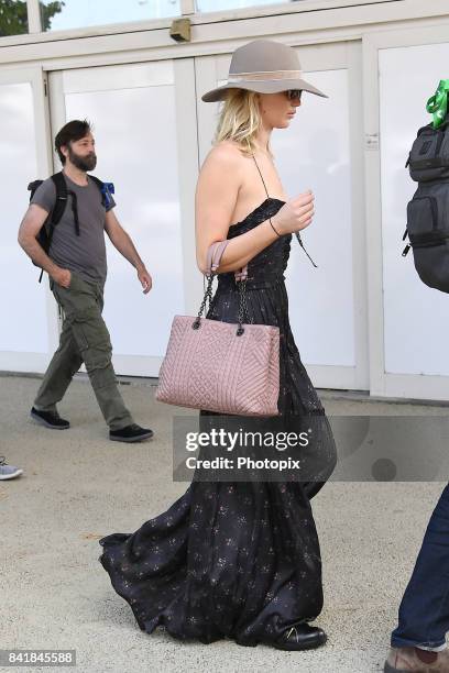 Jennifer Lawrence is seen arriving at Venice Airport during the 74th Venice Film Festival on September 2, 2017 in Venice, Italy.