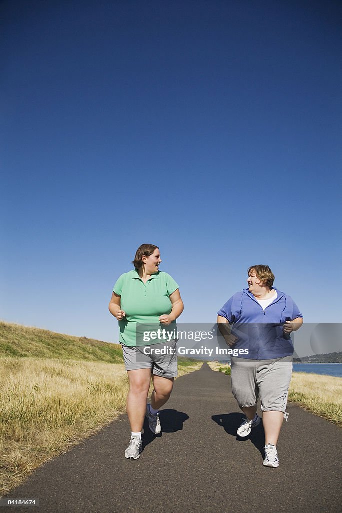 Women Running and Talking