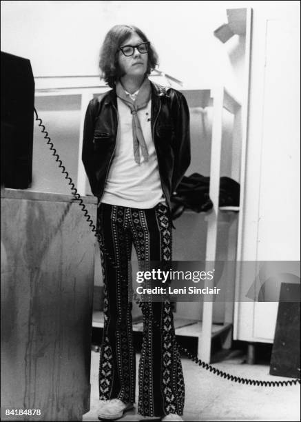 Guitarist and bassist for the Stooges, Ron Asheton waits backstage at the Birmingham Palladium in 1969 in Birmingham Michigan.