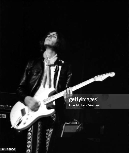 Guitarist and bassist for the Stooges, Ron Asheton performs live at the Grande Ballroom in 1968 in Detroit Michigan.