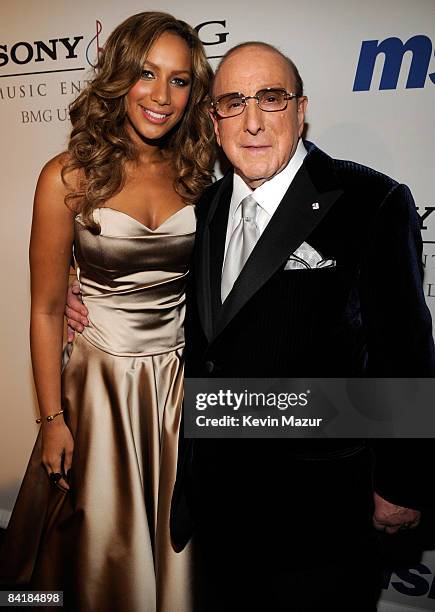 Singer Leona Lewis and Chairman and CEO of BMG US Clive Davis attend the 2008 Clive Davis Pre-GRAMMY party at the Beverly Hilton Hotel on February 9,...