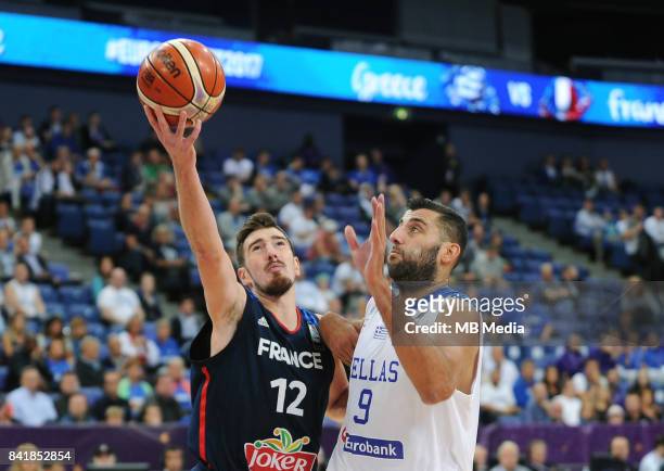 Nando De Colo France, Ioannis Bourousis of Greece during the FIBA Eurobasket 2017 Group A match between Greece and France on September 2, 2017 in...