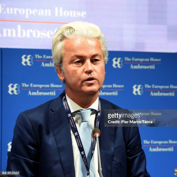 Geert Wilders, member of the Dutch Parliament attends the Ambrosetti International Economic Forum on September 2, 2017 in Cernobbio, Como,...