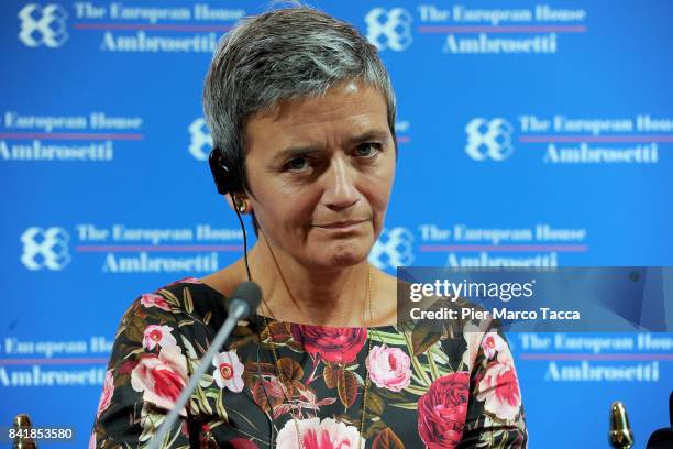 Margrethe Vestager, European Commissioner for competition attends the Ambrosetti International Economic Forum on September 2, 2017 in Cernobbio,...