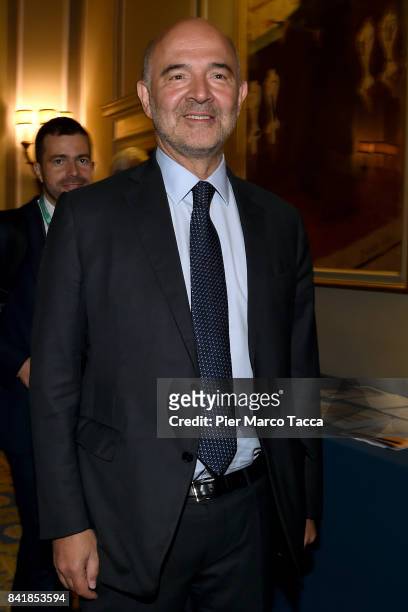 Pierre Moscovici European Commissioner for Economic and Financial Affairs attends the Ambrosetti International Economic Forum on September 2, 2017 in...