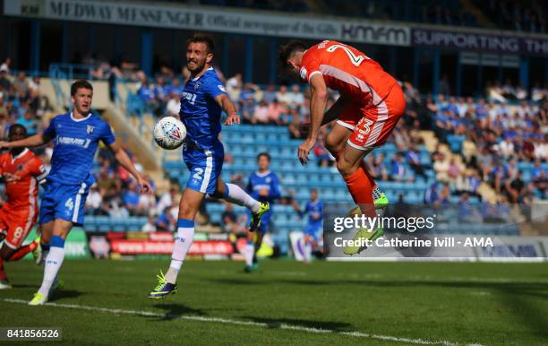 Alex Rodman of Shrewsbury Town scores a goal to make it 0-2 during the Sky Bet League One match between Gillingham and Shrewsbury Town at Priestfield...