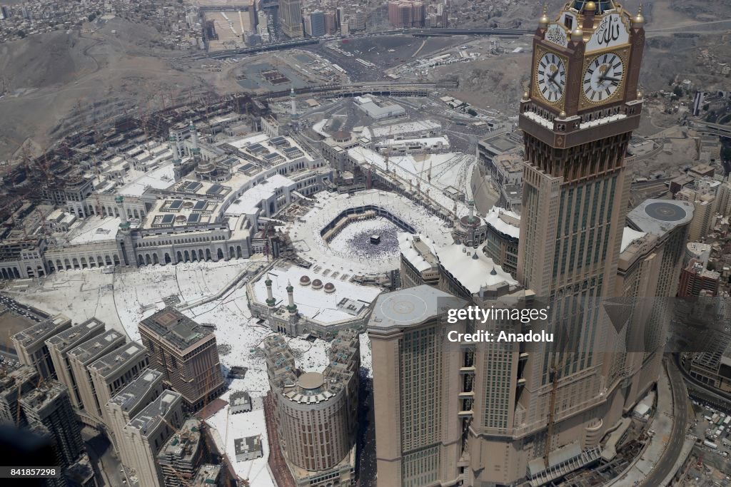 Aerial view of Kaaba on Eid Al-Adha