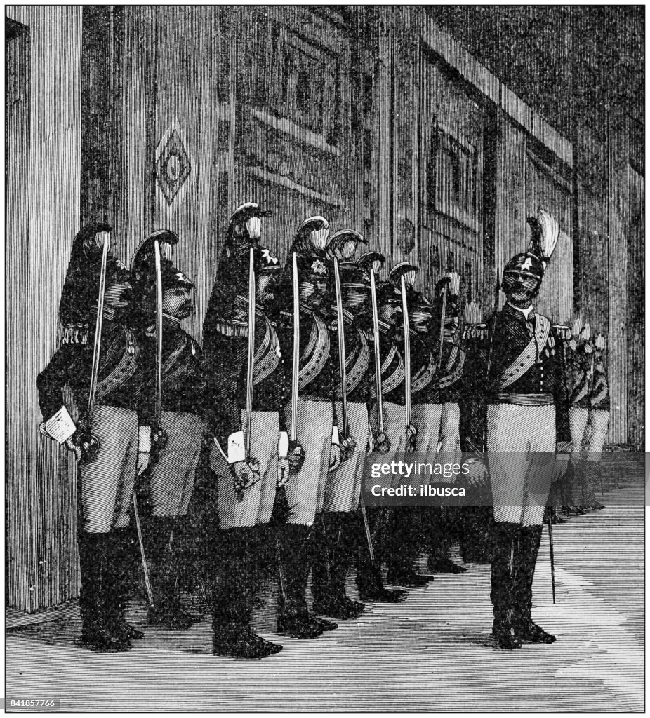 Antique illustration: Pope's noble guard