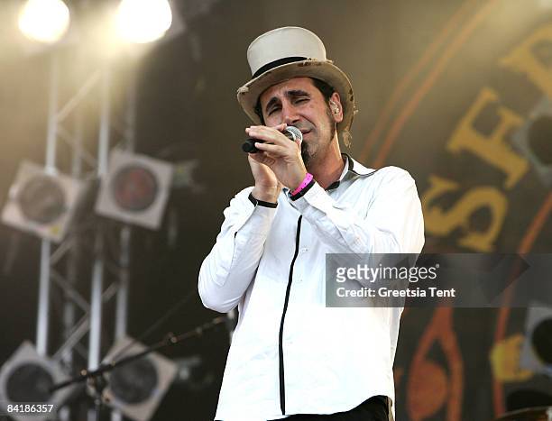 Serj Tankian performs live on day 3 of the 39th Pinkpop Festival on June 1, 2008 in Landgraaf, Netherlands.