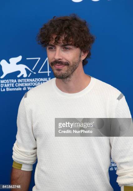 Michele Riondino attends the photocall of the movie 'Diva!' presented out of competition at the 74th Venice Film Festival in Venice, Italy, on...