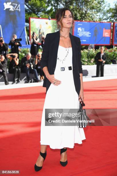Anna Foglietta from the movie "Diva!" walks the red carpet ahead of the 'Foxtrot' screening during the 74th Venice Film Festival at Sala Grande on...