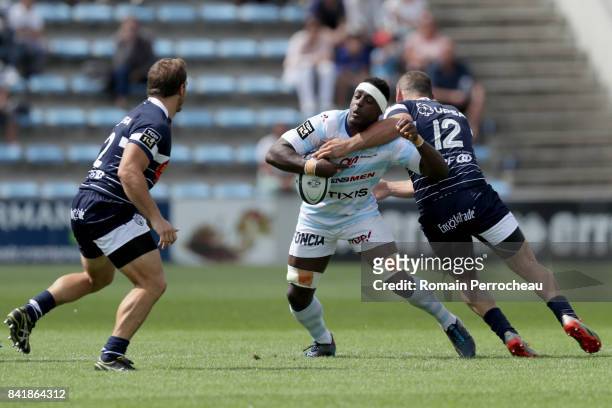Yannick Nyanga of Racing 92 in action during the Top 14 match between Agen v Racing 92 on September 2, 2017 in Agen, France.