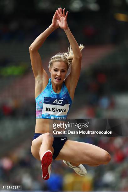 Darya Klishina of Authorised Neutral Athletes or ANA competes in the Womens Long Jump Final during the AG Memorial Van Damme Brussels as part of the...