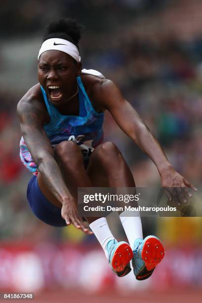 Brittney Reese of the USA competes in the Womens Long Jump Final during the AG Memorial Van Damme Brussels as part of the IAAF Diamond League 2017 at...