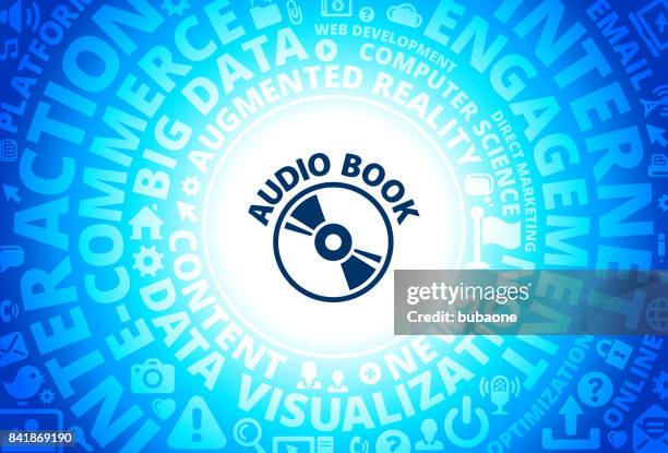audio book icon on internet modern technology words background - audiobook flags stock illustrations
