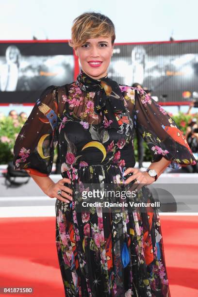 Roberta Giarrusso walks the red carpet ahead of the 'Foxtrot' screening during the 74th Venice Film Festival at Sala Grande on September 2, 2017 in...