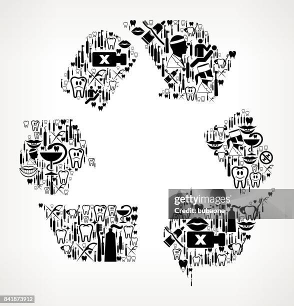 recycling dentist and dental vector icon pattern - toothpaste stock illustrations